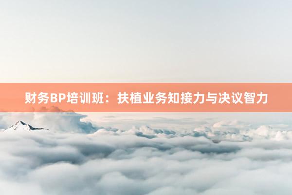 财务BP培训班：扶植业务知接力与决议智力